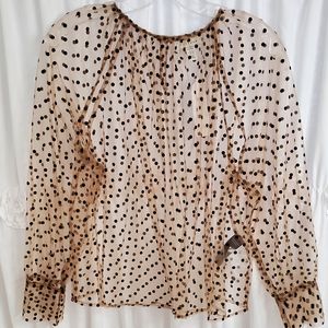 Topshop Sheer Polka Dot Blouse